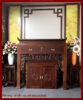 Bàn thờ kết hợp giữa truyền thống và thẩm mỹ hiện đại